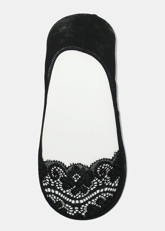 Lace Trim No Show Socks