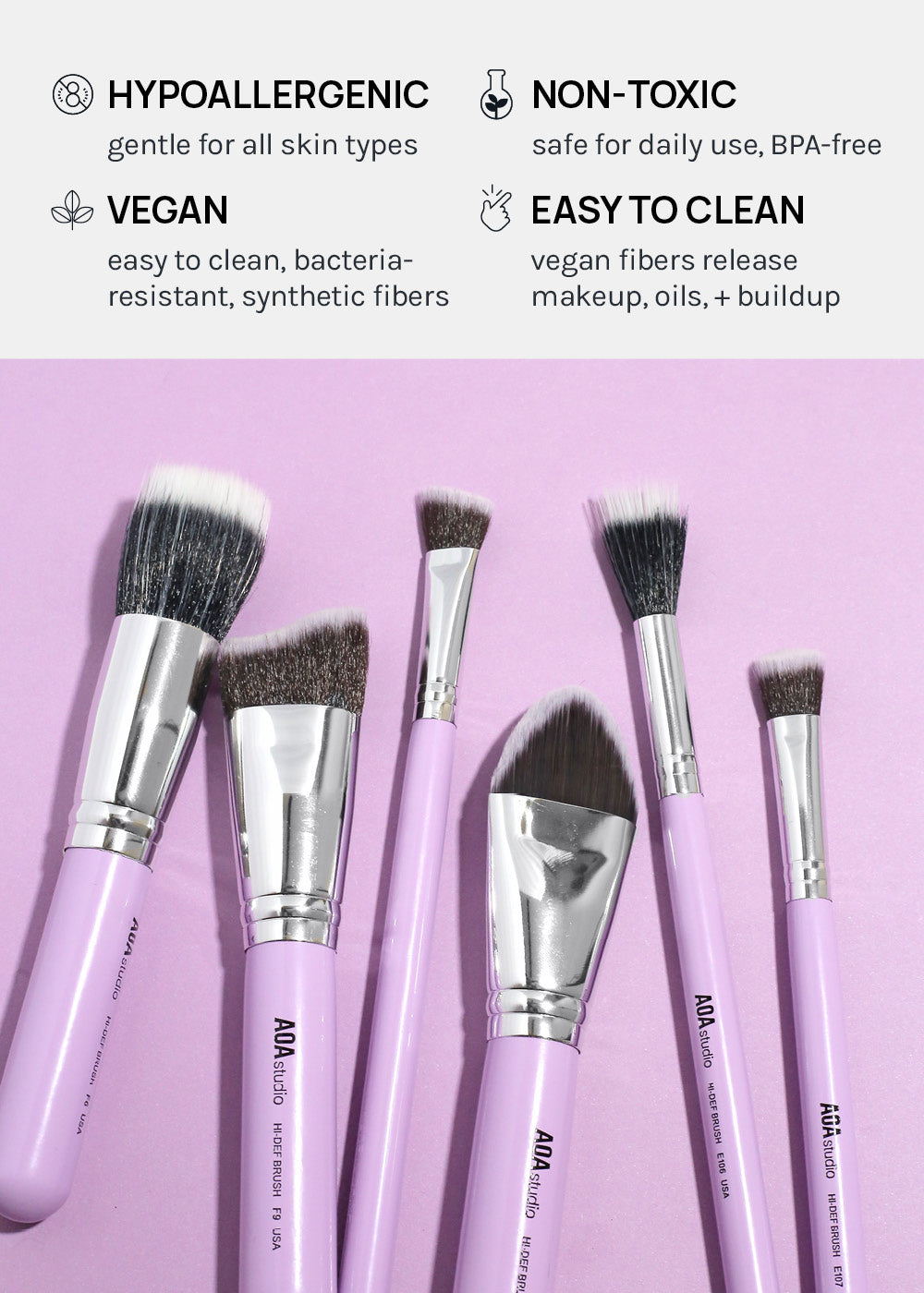 AOA UltraViolet Single Brush – E108 Small Precise Pointed Brush