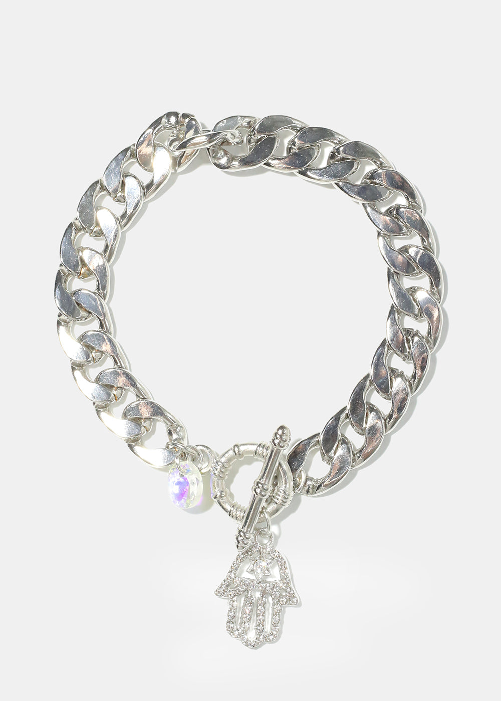 Thick Chain with Hamsa Hand Bracelet