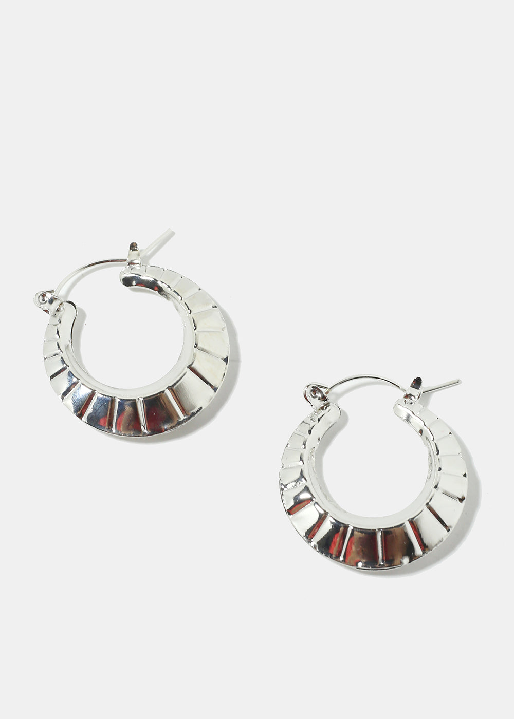 Textured Open Hoop Earrings