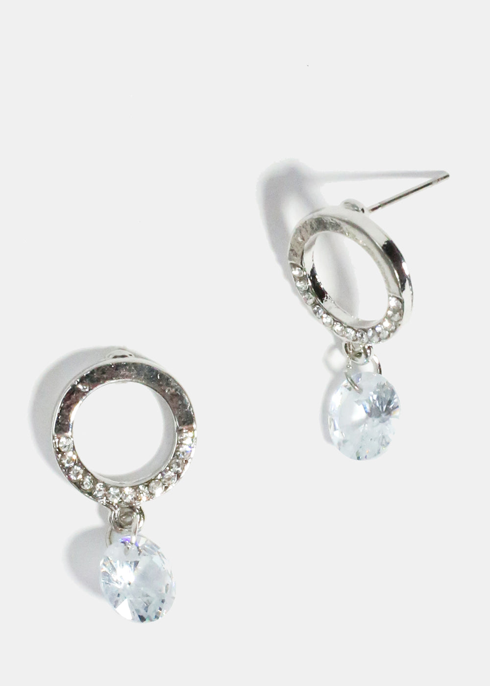 Rhinestone Circle Stud Earrings