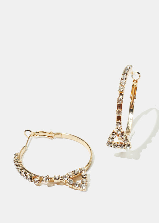 Rhinestone Triangle & Hoop Earrings