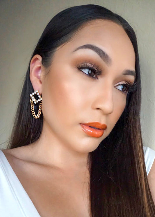 Square with Chain Earrings
