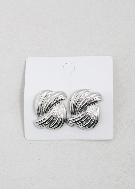 Ribbed Twisted Knot Earrings