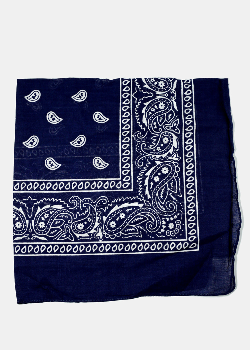 Navy Paisley Print Bandana