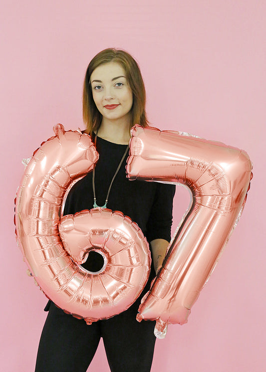 Official Key Items Party Balloons- Silver Numbers