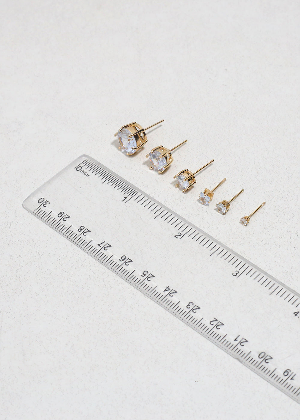 Classic Cubic Zirconia Stud Earrings - Gold