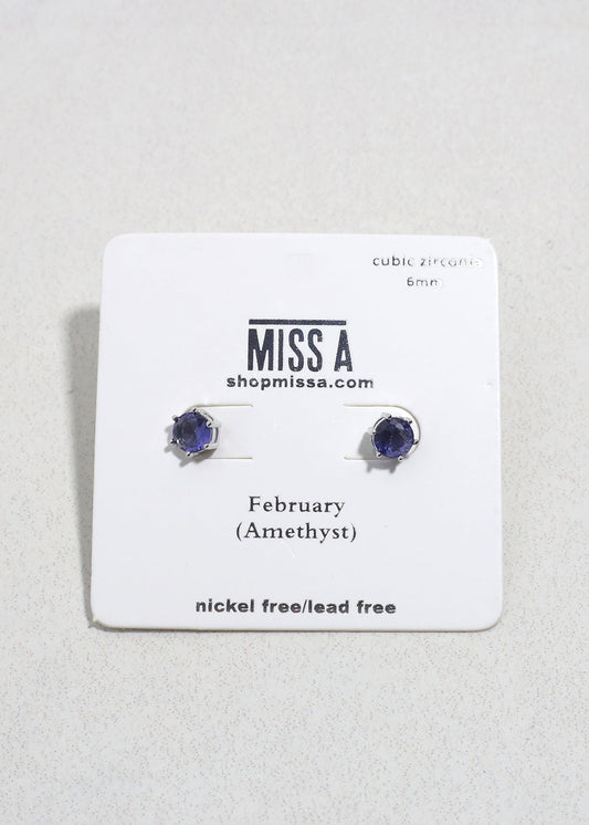 Birthstone Stud Earrings