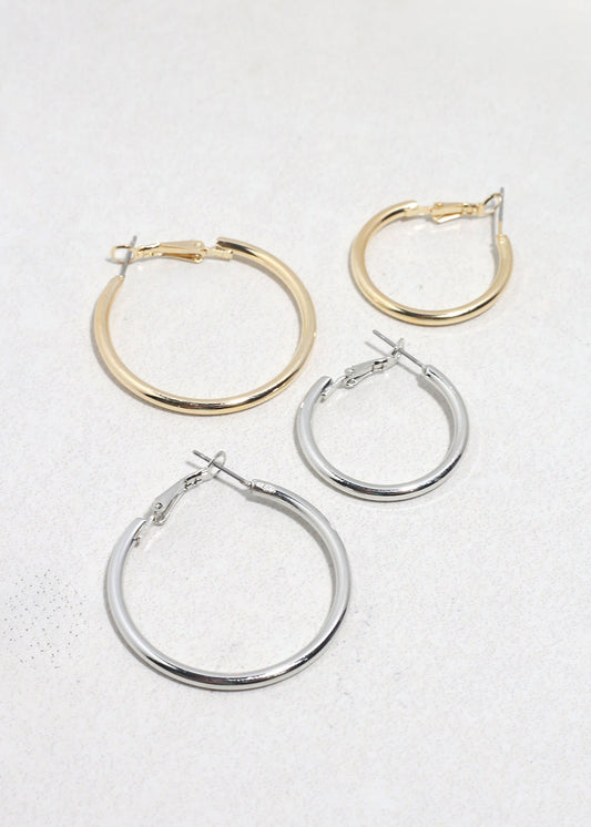 Classic Thick Hoop Earrings - 5mm