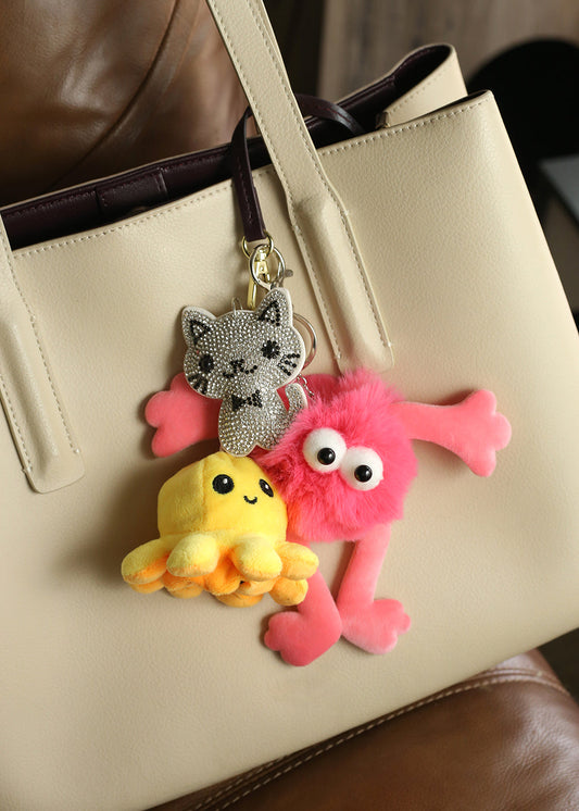 Fluffy Wiggle Monster Plush Bag Charm