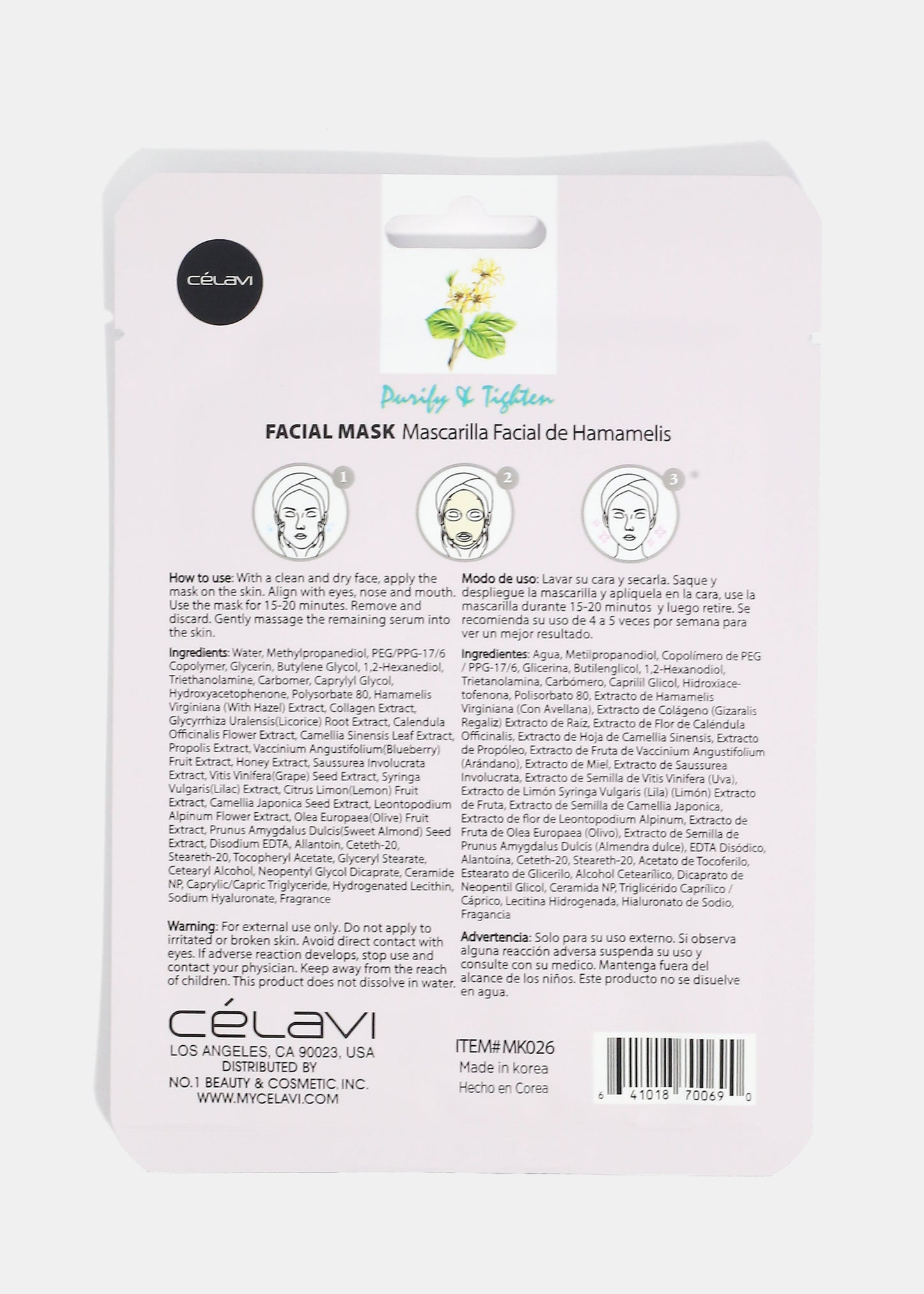 CEV Witch Hazel Sheet Mask
