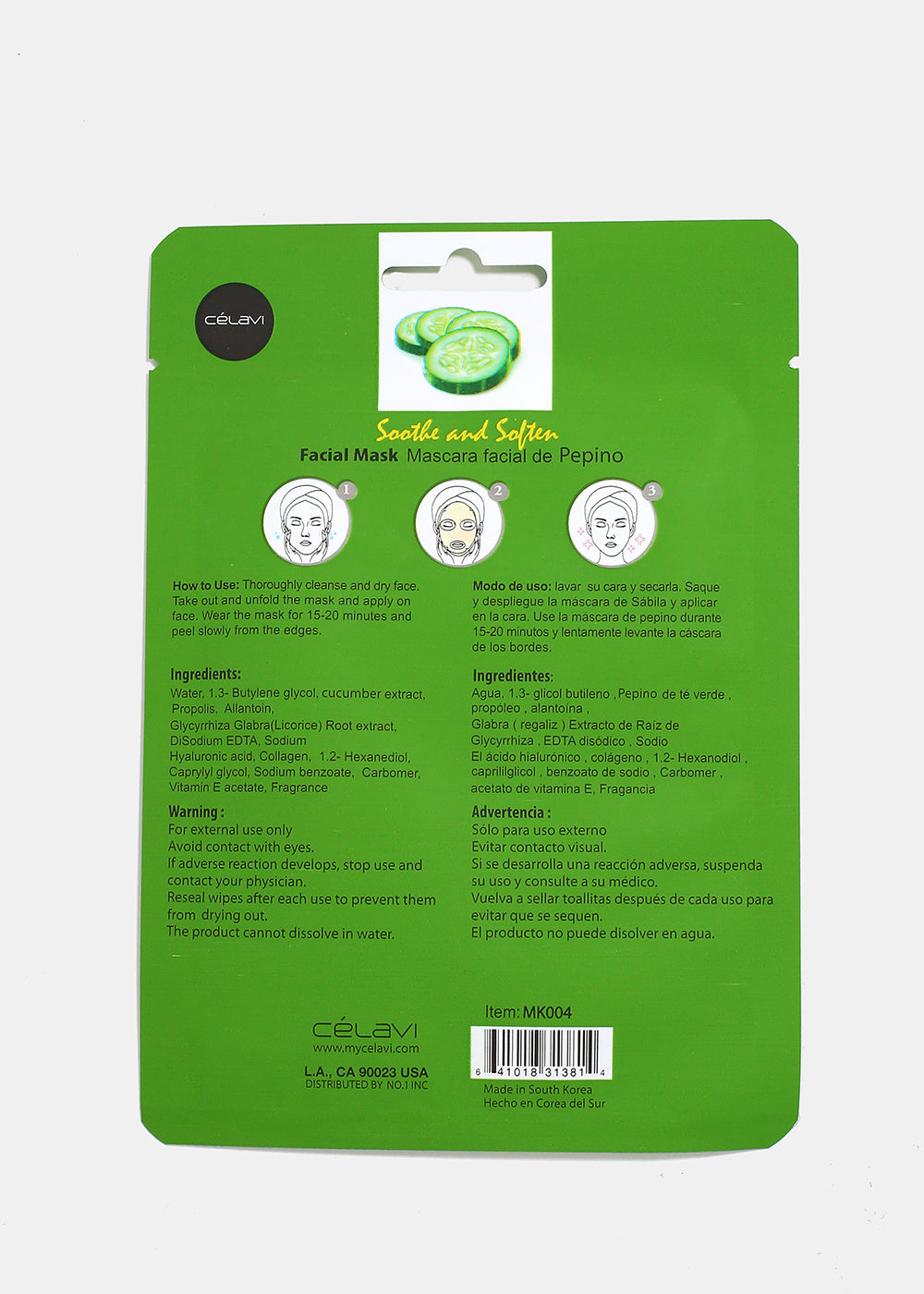 Cucumber Soothe & Soften Facial Sheet Mask