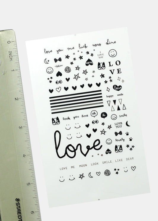 Love Deco Nail Art Sticker Sheet