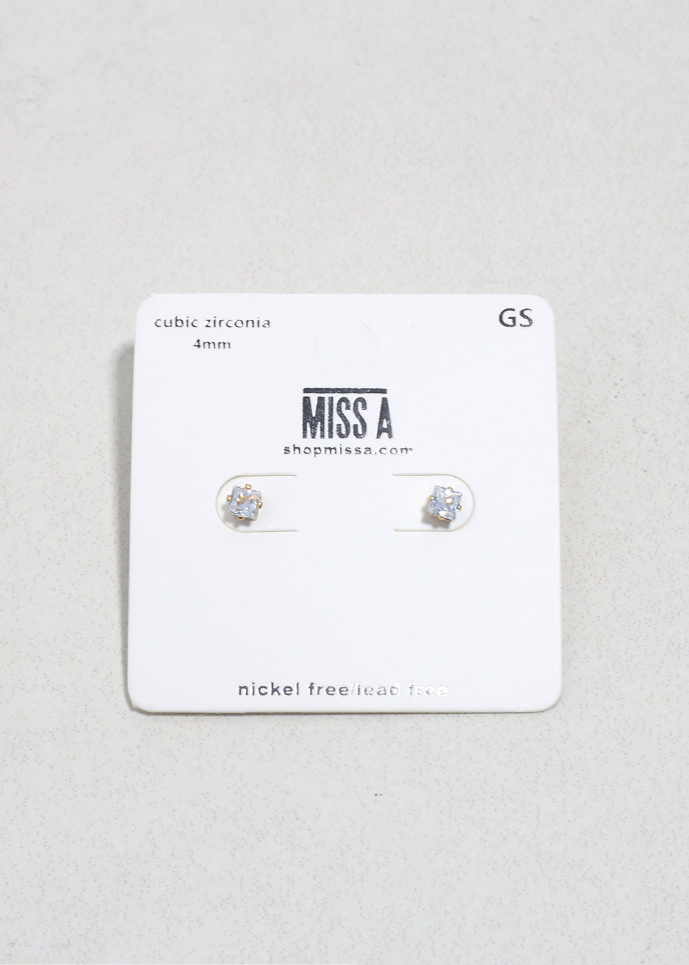 Classic 4mm Cubic Zirconia Studs - Gold