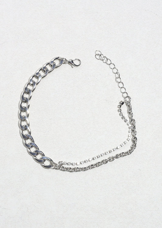 Double Luxe Silver Chain Anklet