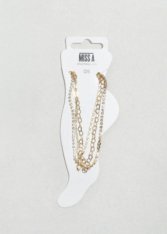 Triple - Layered Chain Anklet