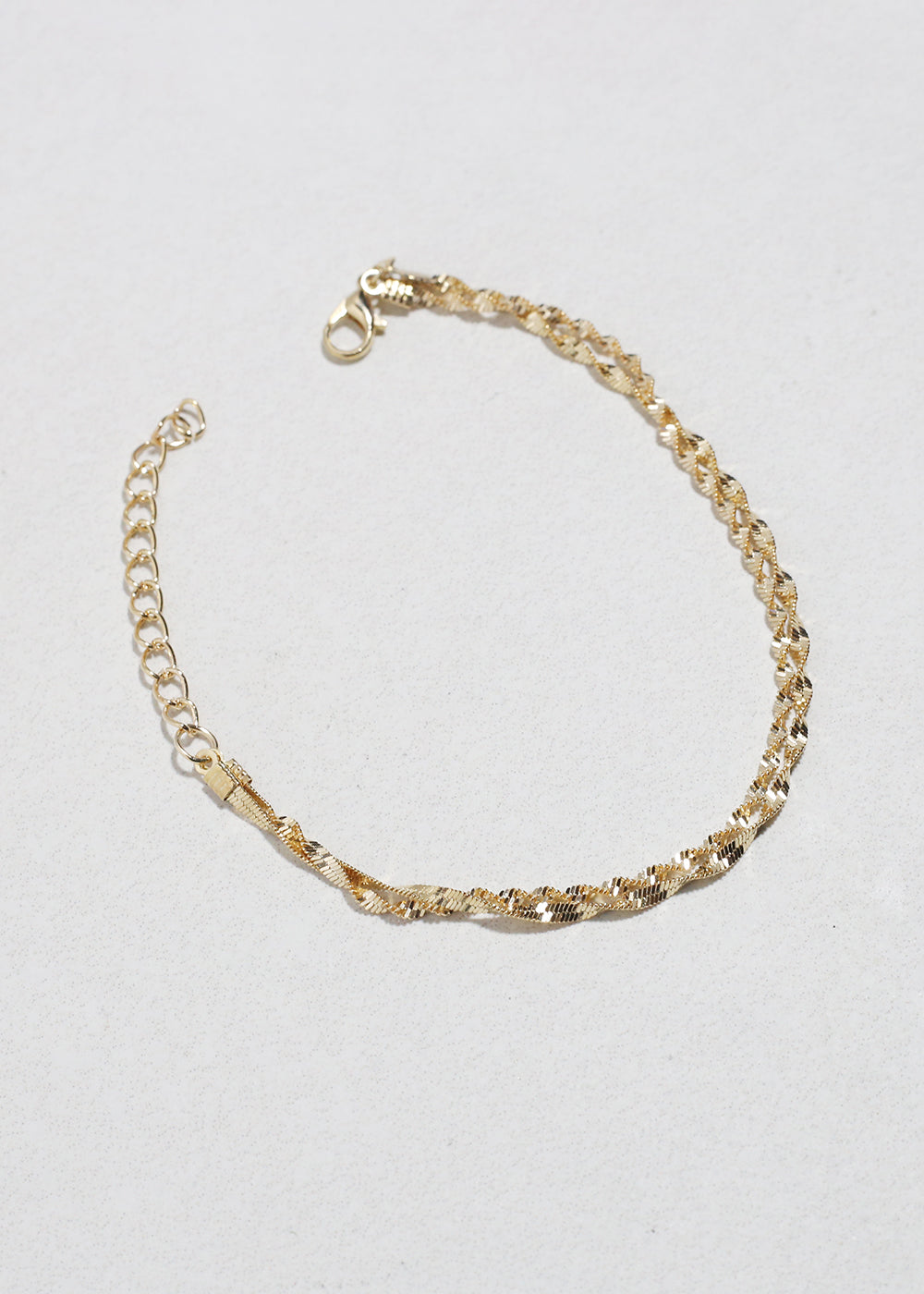 Twisted Rope Gold Chain Bracelet