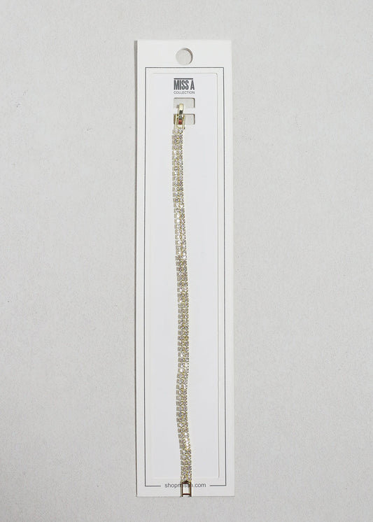 Double Row Rhinestone Tennis Bracelet