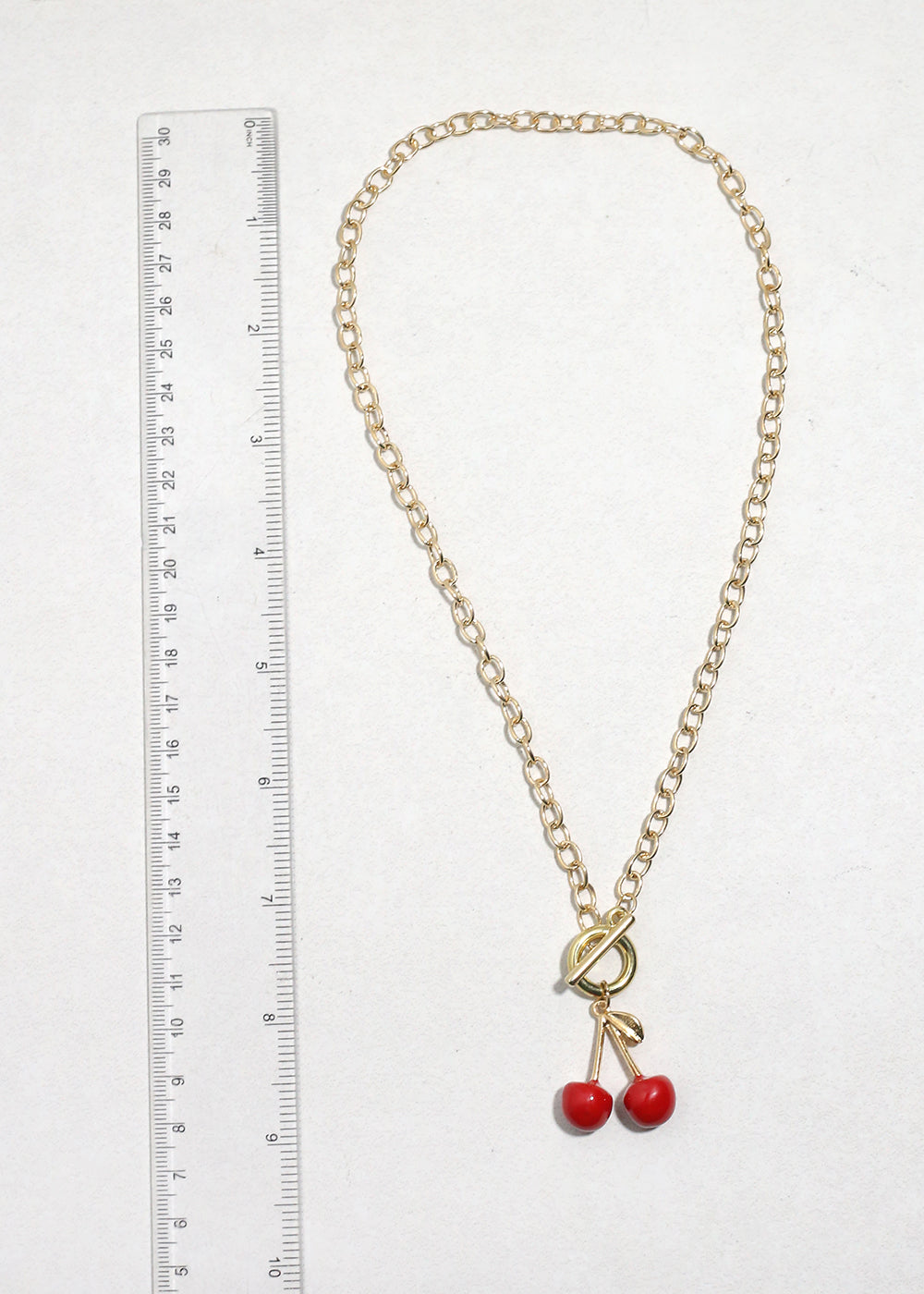 Cherry Charm Necklace & Earring Set