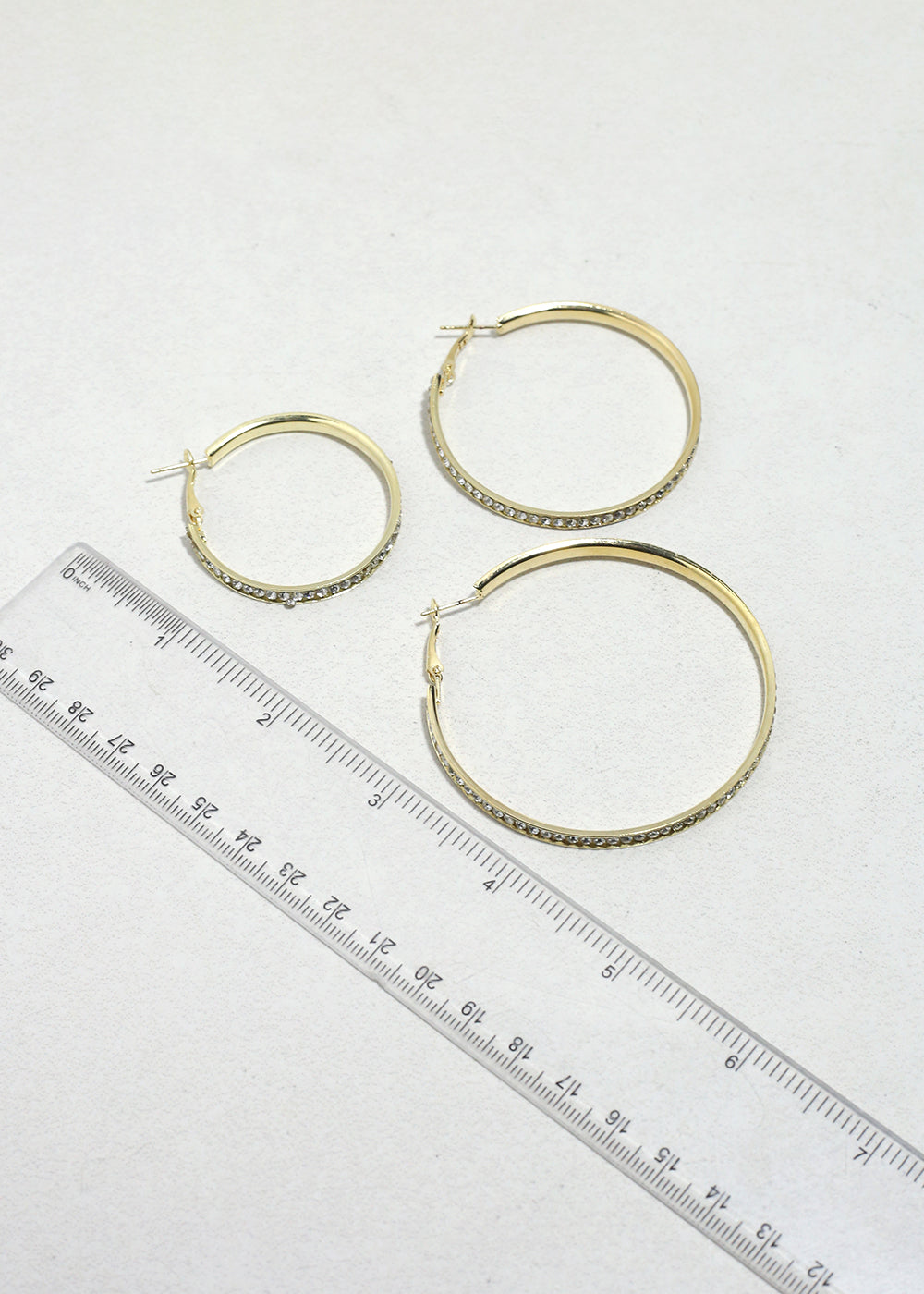 Lustre Trio Rhinestone Hoop Earrings