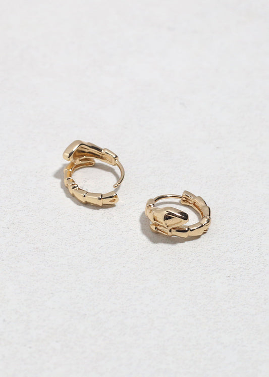 Snake Curve Huggie Earrings