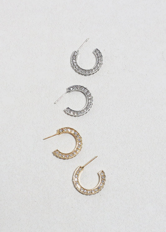 Pavé Mini Hoop Earrings