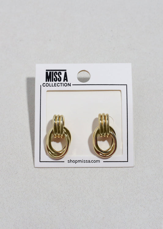 Linked Loop Stud Earrings