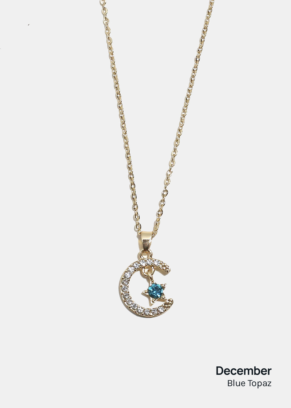 Miss A Birthstone Necklace - Moon + Star