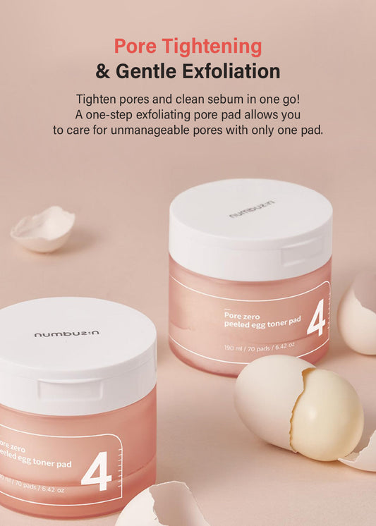 numbuzin No. 4 Pore Zero Peeled Egg Toner Pad (70 Pads)