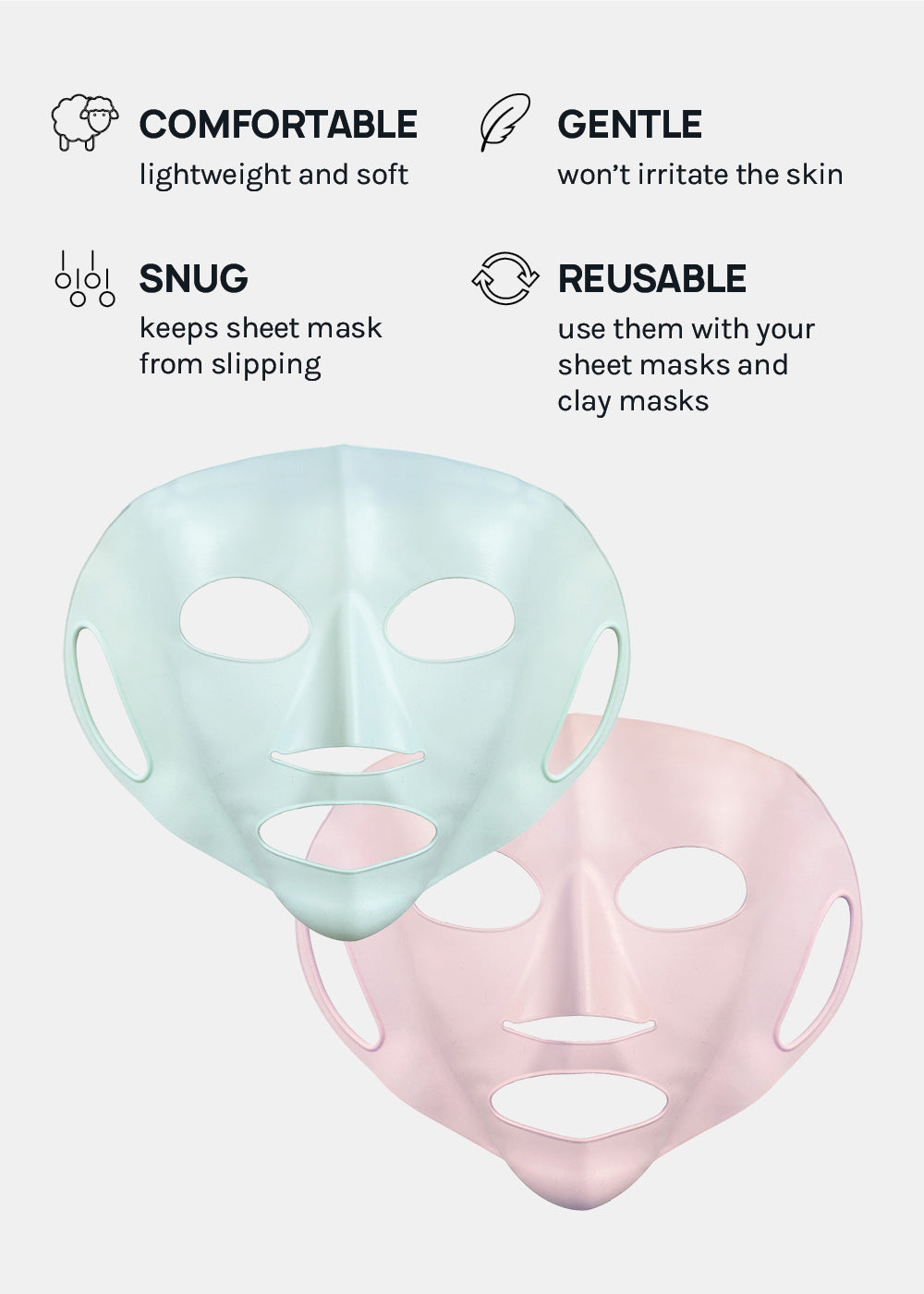 AOA Reuse-able Silicone Mask Cover