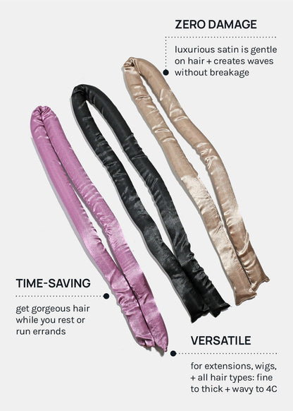 AOA Heat-free Satin Hair Curling Rod - Brown