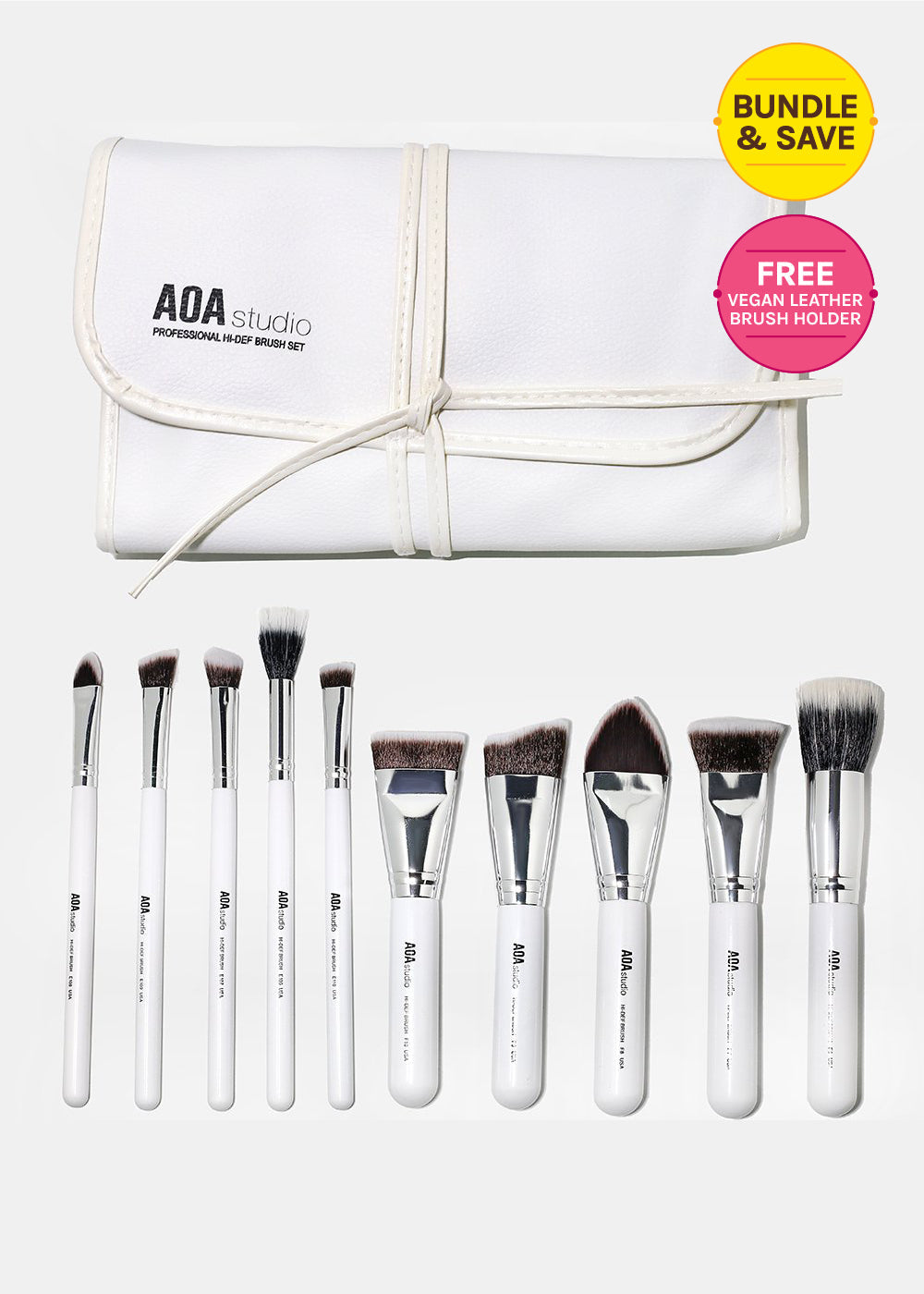 AOA Studio 10-Piece Sculpting Brush Set + Brush Roll