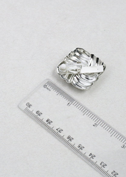 Vintage-Inspired Woven Square Button Earrings
