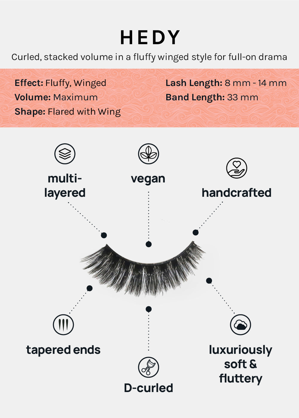 D-LUX Curl Premium Faux Mink Lashes - Hedy
