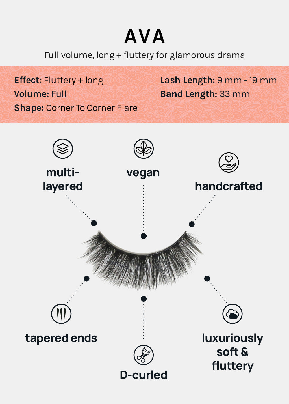 D-LUX Curl Premium Faux Mink Lashes - Ava