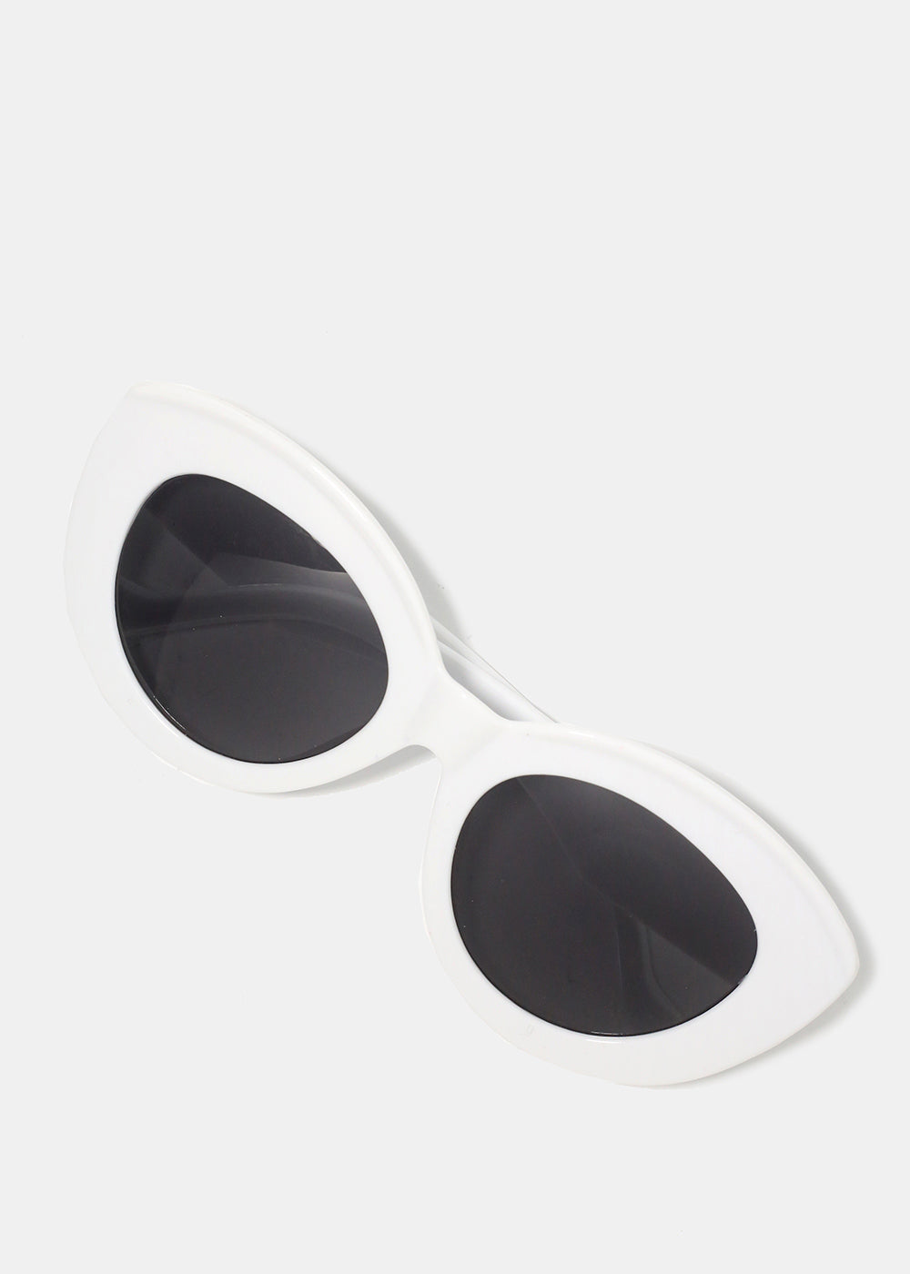 A+ White Thick Cat Eye Frame Sunglasses