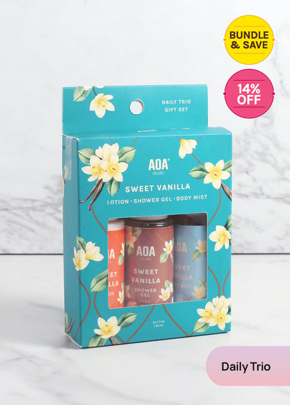 AOA Lotion, Shower Gel & Body Mist - Sweet Vanilla