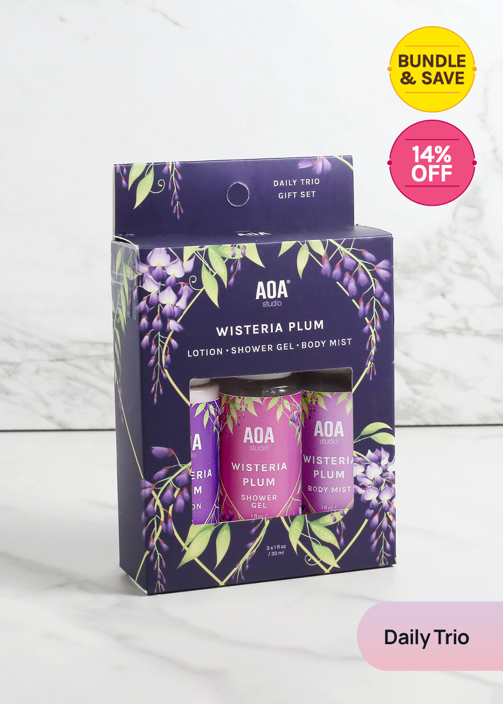 AOA Lotion, Shower Gel & Body Mist - Wisteria Plum