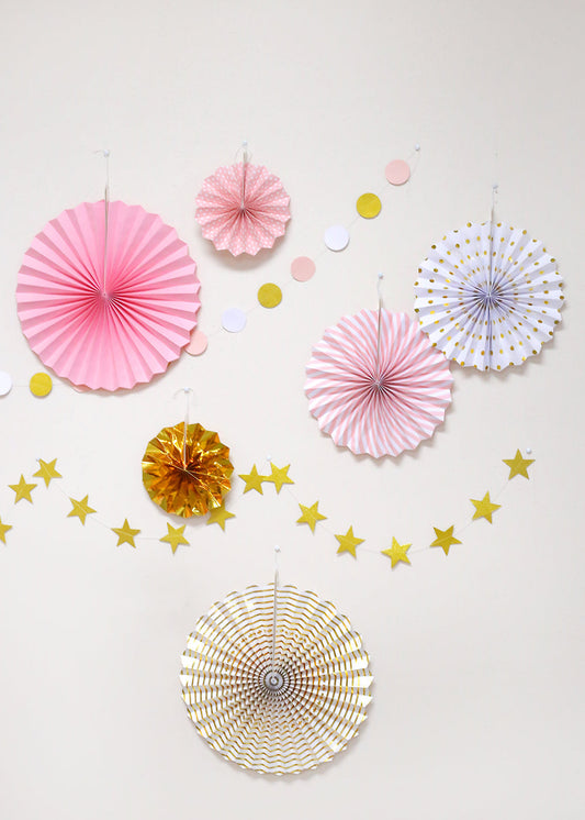 Official Key Items- Metallic Paper Fan Decor