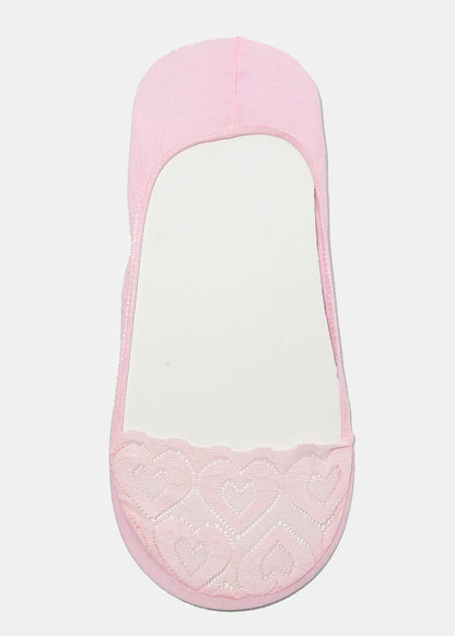 Heart Lace No-Show Socks