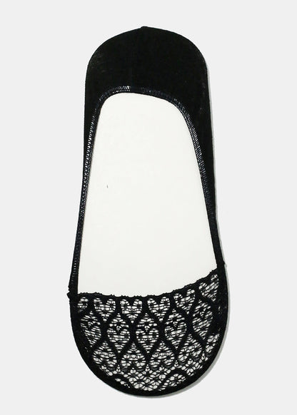 Heart Lace No Show Socks