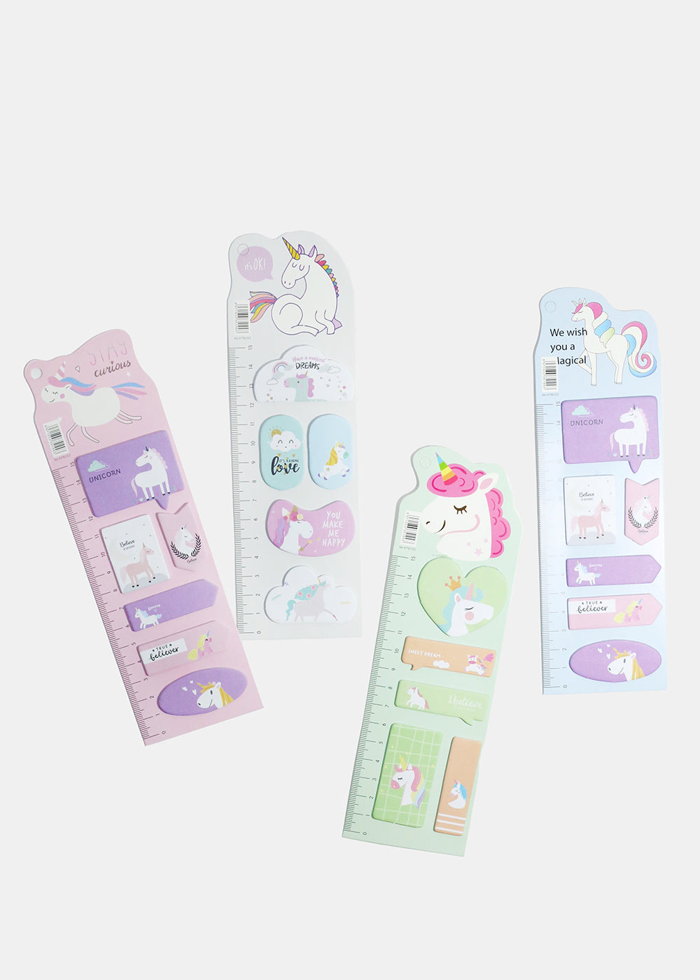 Unicorn Print Index Sticky Notes & Ruler