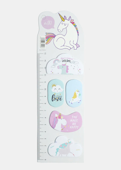 Unicorn Print Index Sticky Notes & Ruler