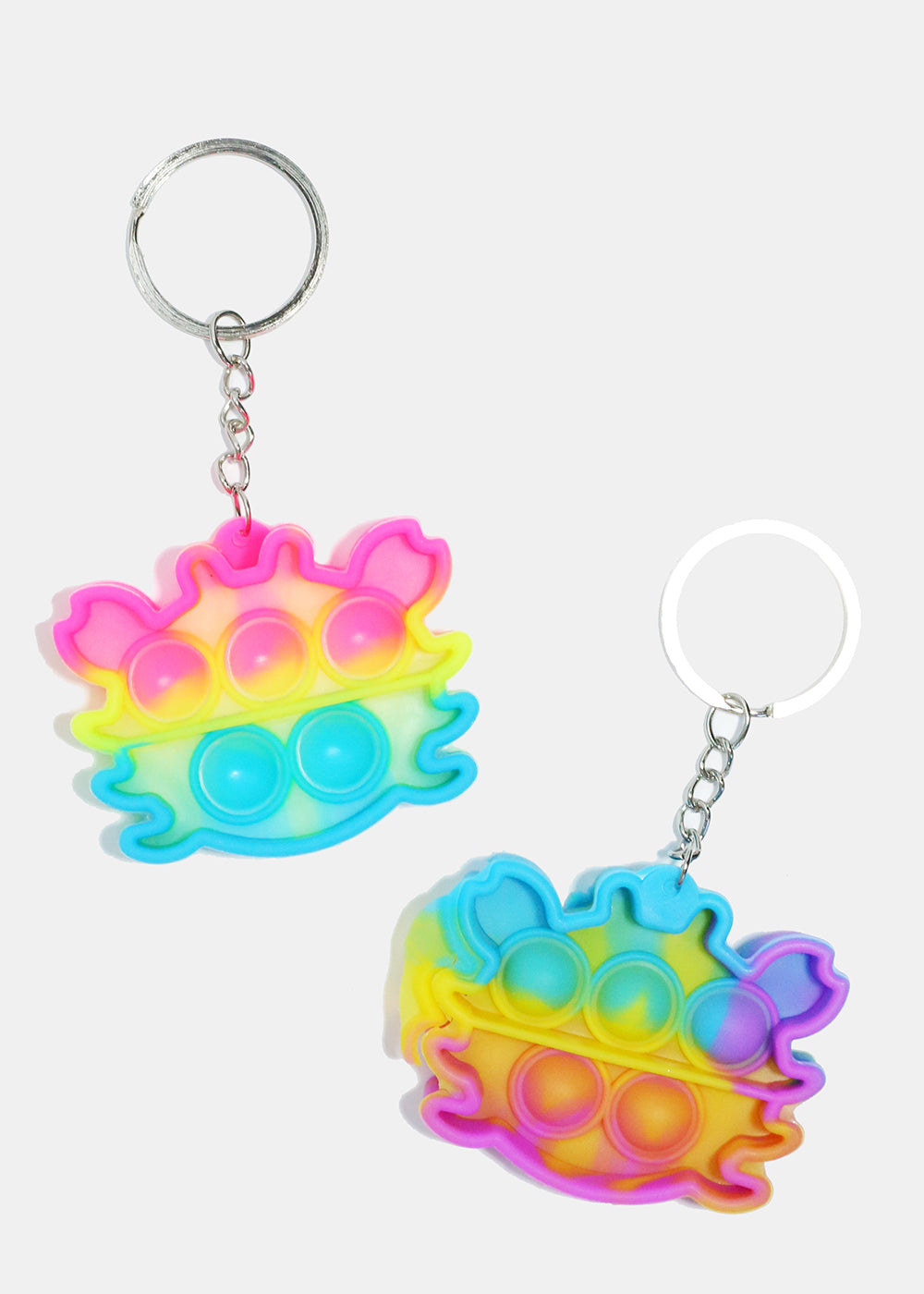 Tie Dye Crab Push Pop Keychain