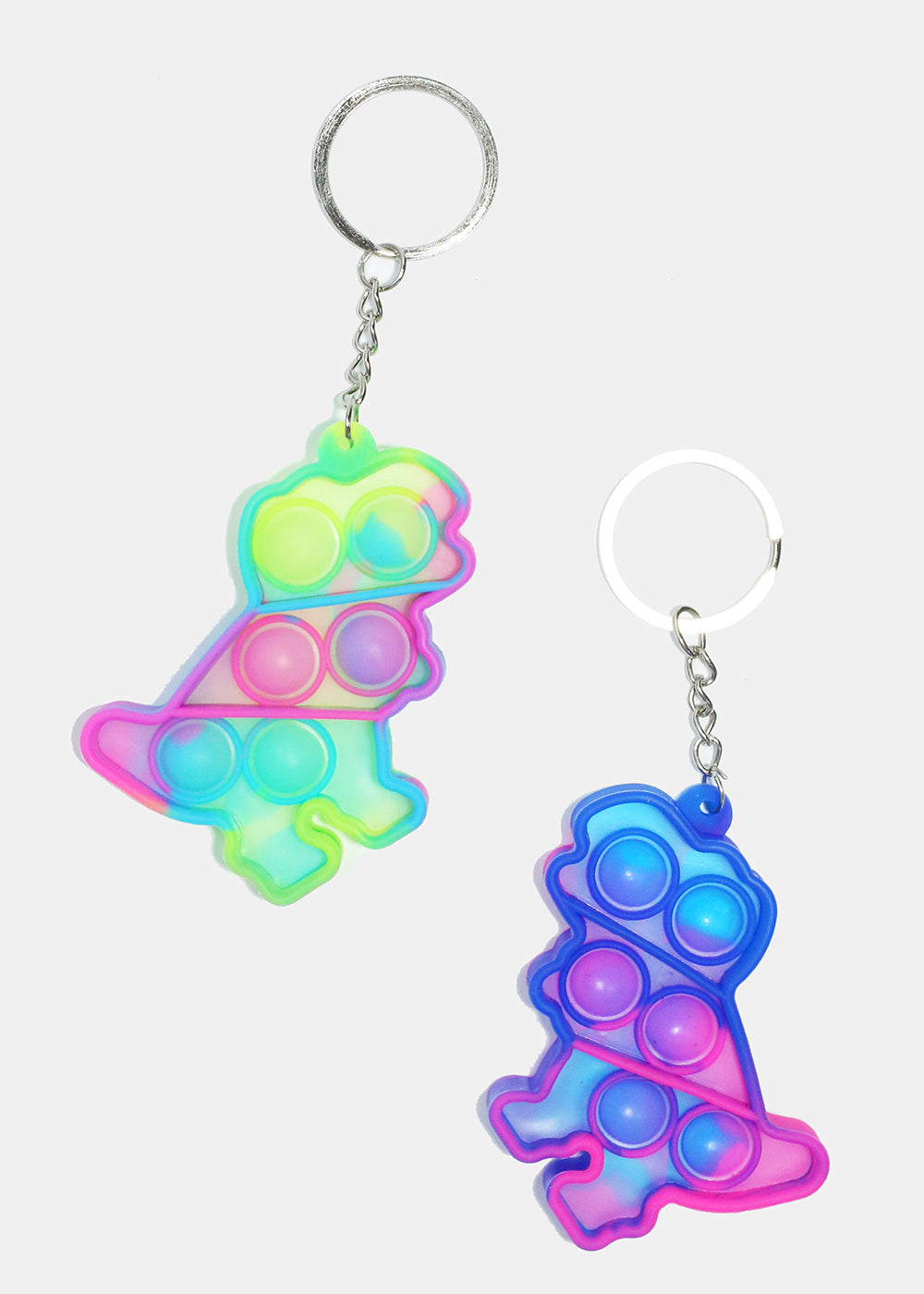 Tie Dye Dinosaur Push Pop Keychain