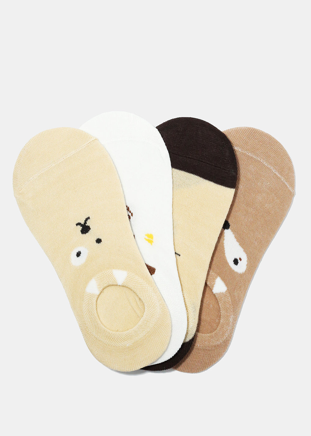 Cute Animal Face No Show Socks