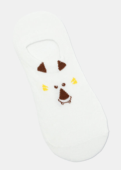 Cute Animal Face No Show Socks