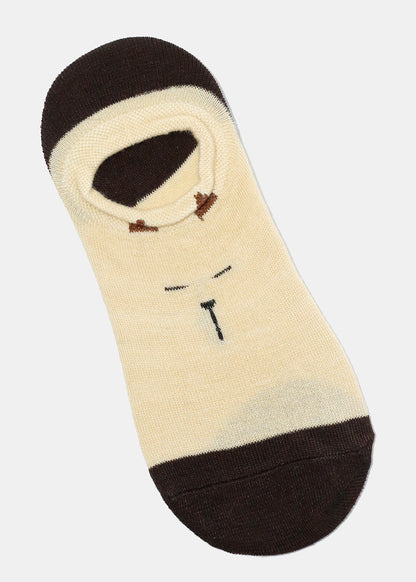 Cute Animal Face No Show Socks