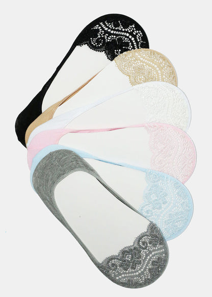 Lace Trim No Show Socks