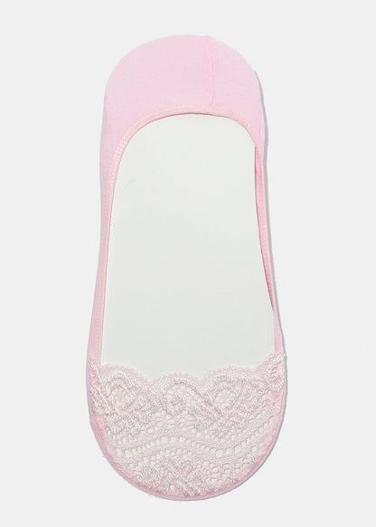 Lace Trim No Show Socks